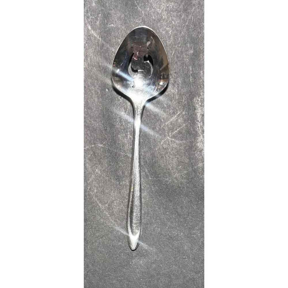 Meriden Silverplate Co. Slotted Relish Tray Serving Spoon SilverPlated VTG 50s
